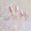 Guirnalda Hermosa y Colorida de Primavera y Verano Pegatinas para Uñas con Relieve Estilo Pintura al Óleo Pegatinas de Flores de Primavera Tridimensionales Pegatinas de Uñas para Niñas