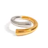 Anillos Cruzados de Acero Titanio con Bloques de Color, Joyería que No se Desvanece, Anillos de Lujo Ligero de Gama Alta, Anillos de Acero Inoxidable Accesorios Europeos y Americanos