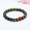 Pulsera de Sándalo Verde para Mujer con Cuentas de Loto de Cinabrio, Joyería Artesanal Venta al por Mayor de Fábrica Transmisión en Vivo Dropshipping S2121706