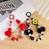 Corrente de Chaveiro Criativa Pintada à Mão de Pelúcia com Contas para Celular Pingente de Bolsa Acessórios para Bolsa de Fone de Ouvido Popular em Transmissão Ao Vivo Fofo