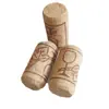 Tapón de Corcho para Botella de Vino Tinto Roble Natural Tapón para Partículas de Vino 1+1 Tapón de Madera Venta al por Mayor Tapón Importado