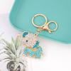 Criativo bonito diamante incrustado cristal elefante chaveiro corrente animal porta-chaves saco acessórios metal pingente presente atacado