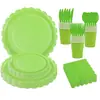 Platos de papel, vasos de papel, servilletas de papel de color liso con encaje, estilo minimalista transfronterizo, vajilla para fiestas, suministros para fiestas de cumpleaños en stock