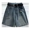 Shorts de Mezclilla Rasgados para Mujer Verano 2025 Nuevos Tallas Grandes Chica Gordita Delgado Rectos Pantalones de Cinco Puntos Hot Pants