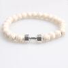 Zhou Lianfa Accesorios Transfronterizos Pulsera de Piedra Volcánica Aleación Negra Mate Mancuerna Pulsera de Energía Pulsera de Cuentas para Yoga