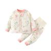 Ropa de bebé otoño e invierno bebé cintura alta vientre cálido pijama acolchado recién nacido algodón ropa interior otoño pantalón traje