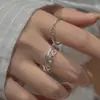 Anillo Combinado Retro de Diseño de Nicho Estilo Coreano de Plata de Ley S925 Anillo de Moda Coreana Venta al por Mayor