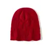 Cachemira 2026 Otoño/Invierno Nuevo Estilo Mujer Color Sólido Tejido de Punto Trenzado Calado Engrosado Cálido Moda Borde Enrollado Tejido Sombrero Casual