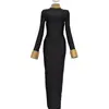 Vestido Longo de Festa Elegante com Bandagem, Novo Estilo Pesado Europeu e Americano, com Contas, Slim, para Socialites