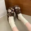 Nuevas Pantuflas Birkenstock de Cuadros Vintage con Lazo Otoño/Invierno 2026 para Niñas Pantuflas Versátiles Ligeras de Moda con Punta Cerrada para Mujeres