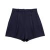 Chaleco de lino mezclado simple OL para mujer, venta al por mayor transfronteriza europea y americana, chaleco + pantalones cortos casuales básicos de cintura alta