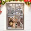 Banner colgante para ventana de Navidad transfronterizo decoración de ambiente festivo fiesta navideña muñeco de nieve Santa Claus tela de fondo