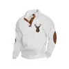 Amazon Best-Selling Transfronterizo Otoño e Invierno Talla Europea Hombre Casual al Aire Libre Cuello Alto Imitación Manga Larga Estampado Sudadera con Tres Botones