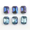 Cuentas de vidrio de 13 x 18 mm, cuentas planas rectangulares con forma de cuentas, colgante mágico galvanizado, accesorios de joyería DIY al por mayor