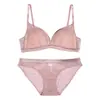 Lingerie de Renda Francesa para Mulheres Sem Aro, Sutiã Push-Up Fino com Bojo Triângulo, Seios Grandes, Conjunto de Sutiã Sexy e Charmoso