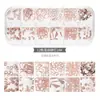 Accesorios para Uñas Tachuelas Metálicas Huecas Estilo Japonés Rhinestones de Colores con Base Plana Caja de Tiras Largas Set Mixto para Uñas Set Completo