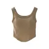 Top Cropped Alça Única com Bojo Estilo Puro Sexy Branco Curto Slim Bonito nas Costas Feminino Sem Mangas Base