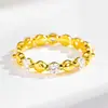S925 Sterling Silver Bubble Ring Perfurado Bolha Redonda Anel de Linha Simples Empilhado Desgaste Coringa Anel de Diamante Zircon Anel Atacado