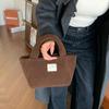 Bolsa de pelúcia estilo coreano para outono e inverno, bolsa feminina moderna para todas as ocasiões, bolsa de compras de grande capacidade, bolsa de pano