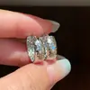 Pendientes de Plata de Ley S925 con Surround CNC Hielo Triturado Brillante, Pendientes de Lujo Ligero, Diseño de Nicho, Versátiles