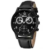 Reloj de Pulsera de Cuero para Hombre Más Vendido Transfronterizo Geneva Nuevo Tres Ojos Negocios Reloj de Cuarzo Reloj para Hombre Venta al por Mayor