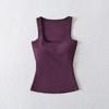 2025 Nuevo Top Chaleco de Mujer Sexy Europeo y Americano Nuevo Tejido Ropa de Mujer con Almohadilla para el Pecho Sling Transfronterizo Color Sólido Ropa Interior