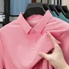 Camisa Polo de Seda de Hielo de Manga Corta para Verano, Casual de Negocios para Hombre, Elástica, Anti-arrugas, Color Sólido, Polo de Manga Corta con Cuello de Solapa para Hombre