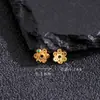 S925 prata banhado a ouro embutido corindo oco flor titular acessórios DIY design original Universal versátil espaçador acessórios