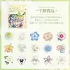 Danza Redonda de Flores Pegatinas Florales Material de Decoración DIY Collage de Scrapbook Pegatinas de Flores Coloridas Material de Scrapbooking PET