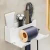 Estante de Almacenamiento para Secador de Pelo Transfronterizo, Soporte de Pared para Secador de Pelo de Baño sin Taladro, Etiqueta de Dropshipping Proporcionada