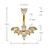 Piercing de ombligo de circón con forma de murciélago, fantasía oscura transfronteriza, selección de Halloween, anillos de ombligo personalizados y de moda europeos y americanos