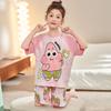 Pijamas coreanos para meninas, algodão puro, verão, pais e filhos, fino, manga curta, fofo, menina, Cunda, crianças, mãe e filha, roupas para casa