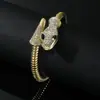 Pulseira Cobra Punk Exagerada de Nova Personalidade Europeia e Americana Corrente de Osso de Cobra Vintage Liga de Zinco Strass Pulseira Joia