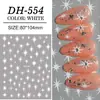Pegatinas para Uñas de Estrella de Cuatro Puntas y Estrella de Ocho Puntas, Versátiles Diseños Planos de Estrellas Doradas, Plateadas, Negras y Blancas, Pegatinas para Uñas DIY, Estilo Dh