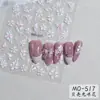 Pegatina para Uñas Artísticas Flor de Hielo Mariposa Shell Estéreo en Relieve 2025 Nuevo Blanco Puro Rosa Flor Pequeña Pegatina de Uña Portátil