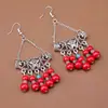 Pendientes de estilo exótico más vendidos, ganchos de oreja clásicos elegantes artísticos vintage, pendientes colgantes de borla de moda huecos versátiles