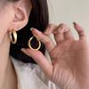 Brincos de Círculo de Metal Fosco para Mulheres Retro Estilo Hong Kong Brincos High-End 2024 Novos Brincos Simples