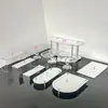 Mesa de Sobremesa Espelho Prata Acrílico Estilo Old Money Decorações de Sobremesa Talheres Prateados Suporte de Exibição Prateleira para Mesa de Sobremesa Prateada