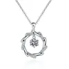 Japón y Corea del Sur venta caliente moissanita cadena clavicular fábrica directa trémolo con collar para mujer pequeño fresco completo diamante joyería simple