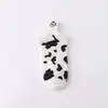 Calcetines Primavera y Verano Rayados Blanco y Negro Calcetines de Barco para Mujer Vaca de Dibujos Animados Bordada Calcetines Bajos Lindos Estilo Universitario Calcetines de Algodón para Mujer