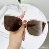 Gafas de Sol Estilo Europeo y Americano con Montura Grande, Marrones, Gafas para Transmisión en Vivo de Tiktok, Bisagra de Metal, Gafas con Tachuelas, Mayoreo, Envío Gratis F