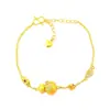 Tienda de Oro Mismo Estilo Pulsera de Alta Retención de Color con Doble Felicidad y Longevidad, Nuevo Estilo Chino Tendencia Nacional Pulsera Ruyi Calabaza Cepillada Incrustada con Diamantes Venta al por Mayor