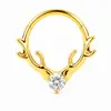 Anillo Nasal Sin Costuras Tallado de Precisión en Aleación de Titanio G23 Zhenping Incrustado con Circonita Septum Anillo de Cartílago Pendiente Aro para Oreja Tachuela para Nariz Perforación