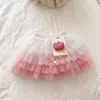 Casa Rosa Roupa de Verão Estilosa para Meninas Pequenas Princesas 2026 Novo Conjunto de Calça com Saia Rosa de Manga Curta para Crianças