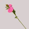 Simulación Flor de Loto con Rocío de Tres Cabezas Flor Artificial Flor de Seda Decoración para el Hogar Decoración Flor de Boda Decoración para Sala de Estar Flor Artificial