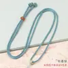 Lanyard de nudo de piña hecho a mano DIY cuerda de hilo de maíz de cristal jade dorado collar cuerda venta al por mayor lanyard de marea nacional para hombres y mujeres