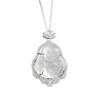 Collar de Plata de Ley S925 Flor de Loto Maitreya Estatua de Buda Femenina Estilo Nacional Colgante de Calcedonia Blanca Natural Elegante Elegante