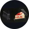 Caixa de Corte Triangular Transparente para Bolo de Camada com Mousse, Embalagem de Confeitaria com Corte de Canto e Fabricante de Caixas para Doces