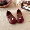 Zapatos de Princesa para Niña Estilo Nuevo Primavera y Otoño 2026 Zapatos Individuales para Niña Suela Suave Zapatos de Piel Zapatos de Niña de Boca Baja Mary Janes con Perlas Zapatos Infantiles