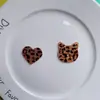 Outono e inverno novo estrela geométrica amor estampa de leopardo patch de resina diy capa de celular presilha de cabelo brinco acessório de cabelo